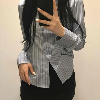 Hip stripe slim fit shirt