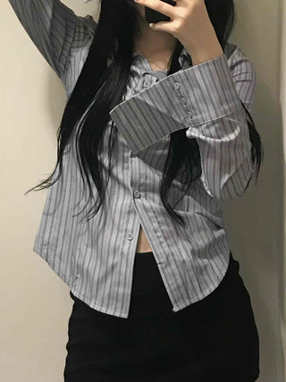 Hip stripe slim fit shirt