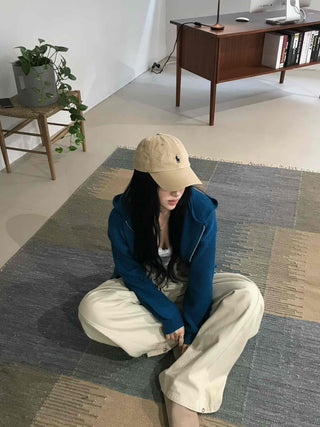 Simple Trendy Loose Fit Spring/Autumn Zip-Up Knit