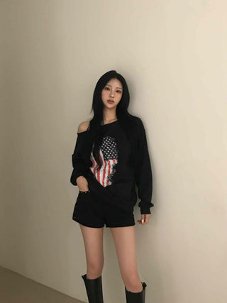 One-Off Shoulder Vintage Sweatshirt
