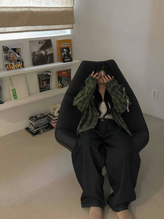 Daily Oversized Check Hoodie