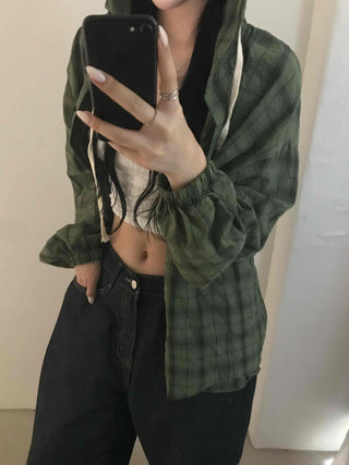 Daily Oversized Check Hoodie