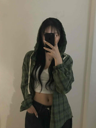 Daily Oversized Check Hoodie