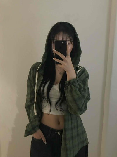 Daily Oversized Check Hoodie