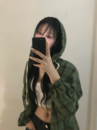 Daily Oversized Check Hoodie