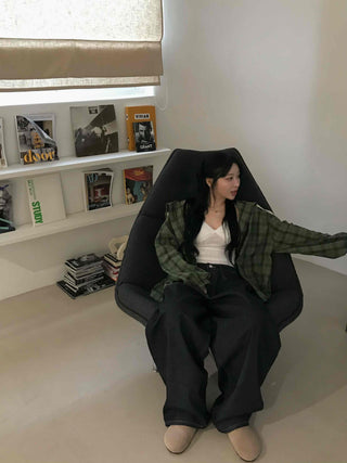 Daily Oversized Check Hoodie