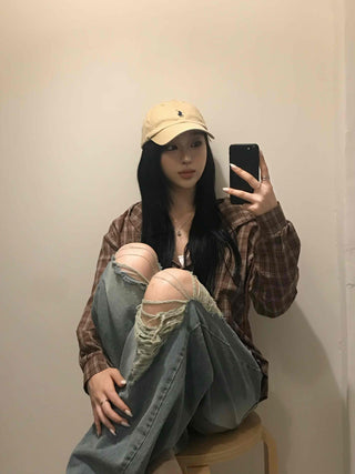 Simple Cotton Check Shirt