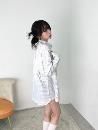 Vunot Striped Loose Fit Long Sleeve Shirt