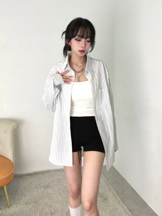 Vunot Striped Loose Fit Long Sleeve Shirt