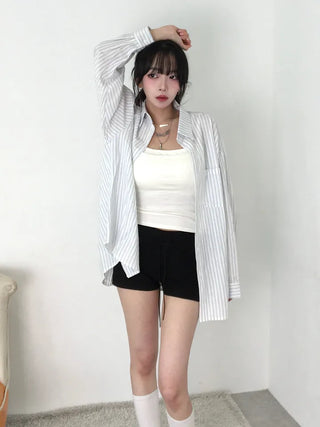 Vunot Striped Loose Fit Long Sleeve Shirt