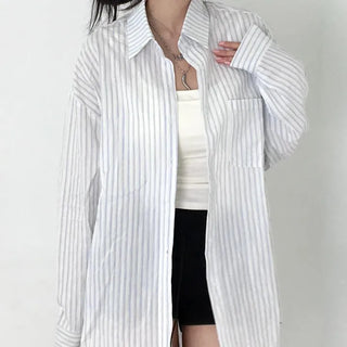Vunot Striped Loose Fit Long Sleeve Shirt