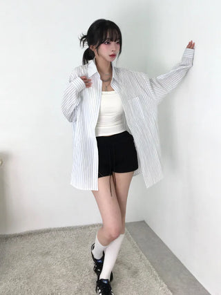 Vunot Striped Loose Fit Long Sleeve Shirt