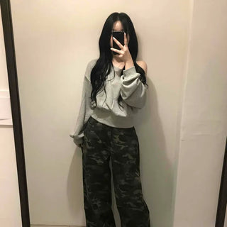 Unique Cotton Camouflage Long Pants