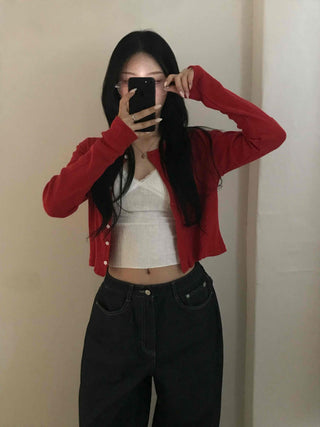New Basic Plain Cropped Sleeveless Knit