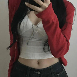 New Basic Plain Cropped Sleeveless Knit