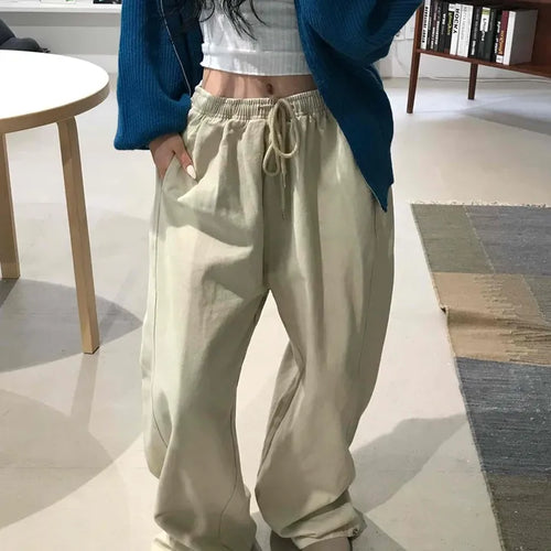 Effortless Wide Cotton Plain Long Pants