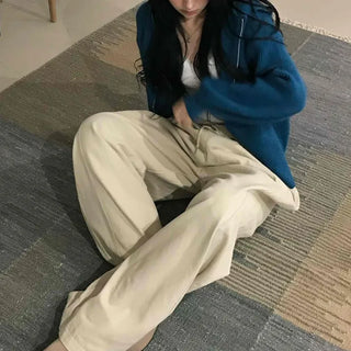 Effortless Wide Cotton Plain Long Pants