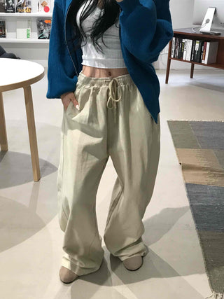 Effortless Wide Cotton Plain Long Pants