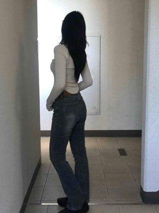 Minimal Denim Bootcut Long Pants