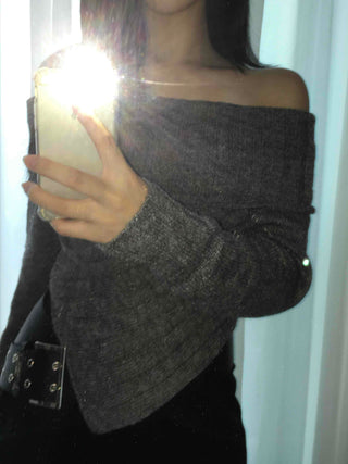 Comfortable Off-Shoulder Oversized Knit