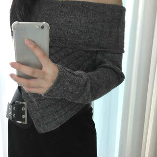 Comfortable Off-Shoulder Oversized Knit
