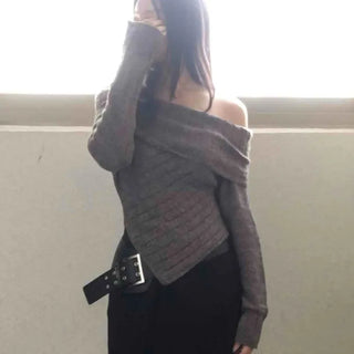 Comfortable Off-Shoulder Oversized Knit