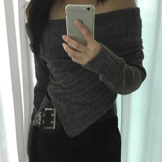 Comfortable Off-Shoulder Oversized Knit