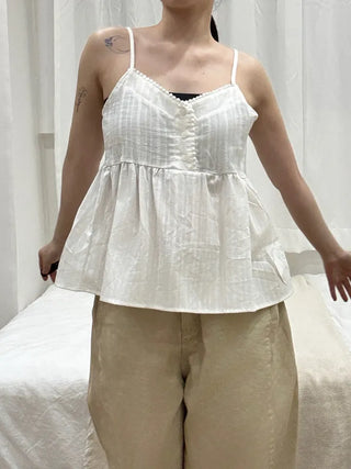 Bowty Lace Sleeveless Sleeveless Blouse