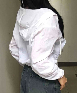 Natural Crinkly Zip-up Hoodie