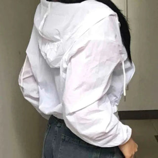 Natural Crinkly Zip-up Hoodie