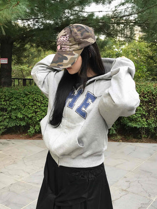 Natural Cotton Basic Zip-up Hoodie