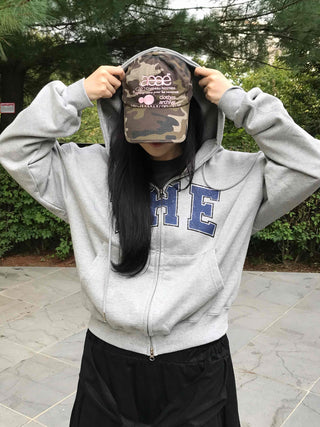 Natural Cotton Basic Zip-up Hoodie