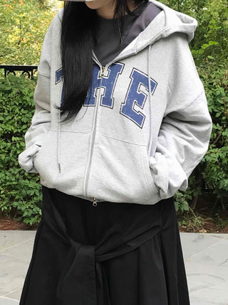 Natural Cotton Basic Zip-up Hoodie