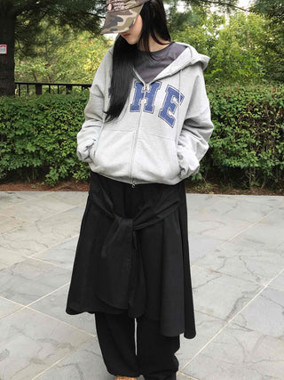 Natural Cotton Basic Zip-up Hoodie