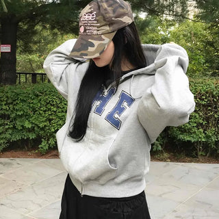 Natural Cotton Basic Zip-up Hoodie