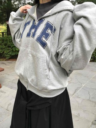 Natural Cotton Basic Zip-up Hoodie