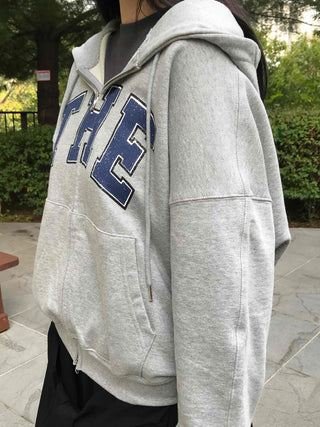 Natural Cotton Basic Zip-up Hoodie