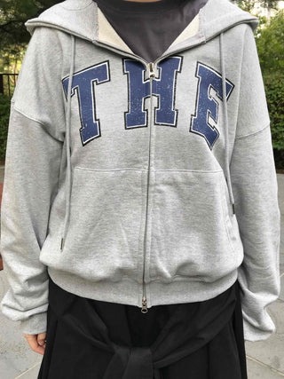 Natural Cotton Basic Zip-up Hoodie
