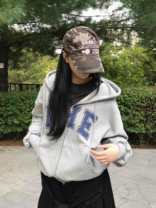 Natural Cotton Basic Zip-up Hoodie