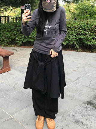 Minimal Graphic Round Neck Long Sleeve T-shirt
