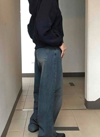 Daily Vintage Washed Denim Long Pants