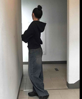 Daily Vintage Washed Denim Long Pants