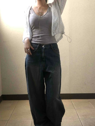 Daily Vintage Washed Denim Long Pants