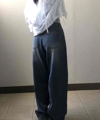 Daily Vintage Washed Denim Long Pants