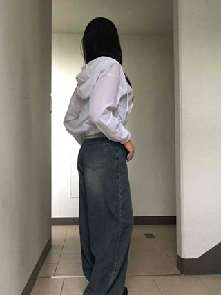 Daily Vintage Washed Denim Long Pants