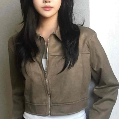 Casual Suede Collar Jacket