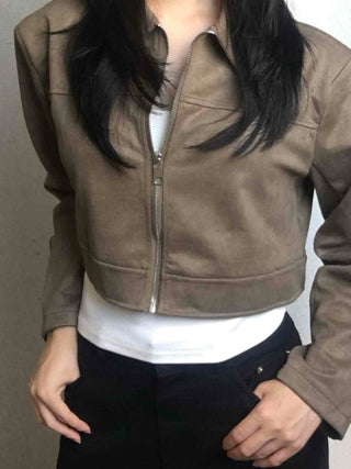 Casual Suede Collar Jacket
