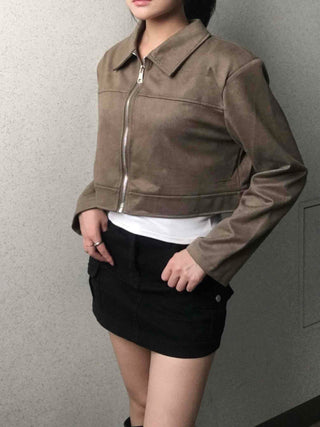 Casual Suede Collar Jacket