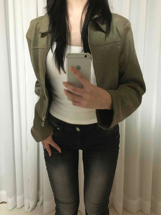 Casual Suede Collar Jacket
