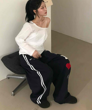 Daily Kitsch Loose Fit Patch Long Pants